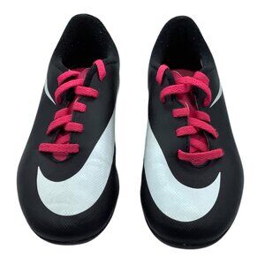 Nike Youth Soccer Cleats Girl Size 1Y Black Pink Athletic Shoes
